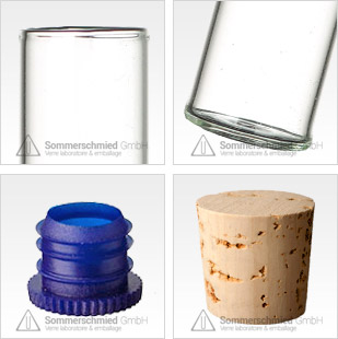 Test tube, tube de verre, bouteilles d'échantillon, bouteilles Aroma, des tubes de verre, snap-on couvercle verre, perles de verre de jante, tube de centrifugeuse
